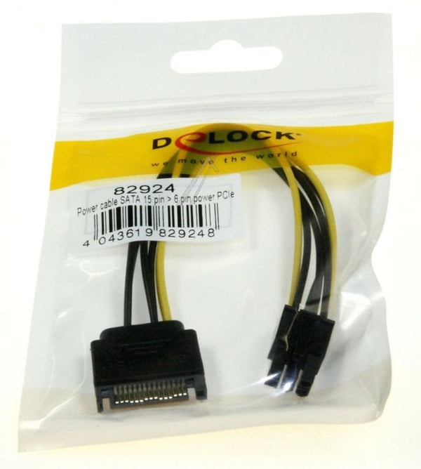 Cablu sata 15 pin 6 pin pci express-DELOCK